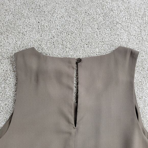 Banana Republic Womens Sleeveless Top Small Taupe Accordion Pleat-Hem Layered - Picture 5 of 12